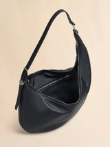 Black leather Dot small hobo bag