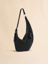 Black leather Dot small hobo bag