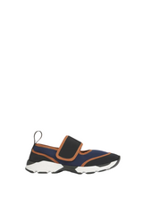 Deep blue and black lycra Mary Jane Running Sneaker