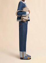 Blue denim inside-out jeans