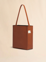 Small brown leather Museo hobo bag with patches