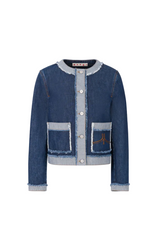 Blue denim inside-out jacket