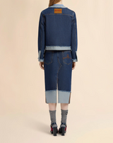 Blue denim inside-out jacket