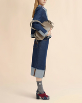 Blue denim inside-out jacket