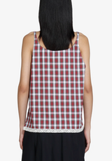 LOW-CUT CHECKED TANK TOP
