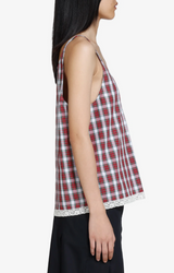 LOW-CUT CHECKED TANK TOP