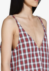 LOW-CUT CHECKED TANK TOP