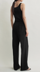 Fluid drawstring trousers black