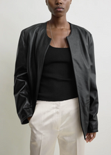 Minimal biker jacket black