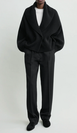 Shawl-lapel cardigan black