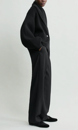 Shawl-lapel cardigan black