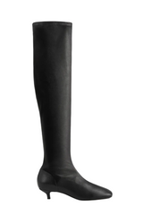 Day nappa knee-high boots black