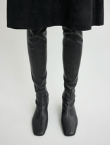 Day nappa knee-high boots black