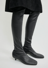 Day nappa knee-high boots black
