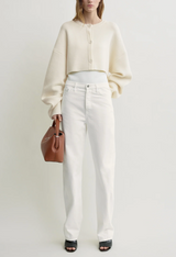 Cropped oversized cardigan milk