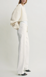 Cropped oversized cardigan milk