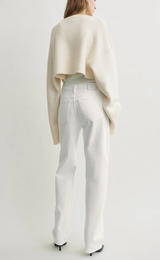 Cropped oversized cardigan milk