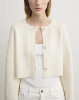 Cropped oversized cardigan milk