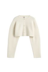 Cropped oversized cardigan milk