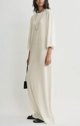 Merino knit tee dress ecru