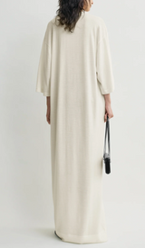 Merino knit tee dress ecru