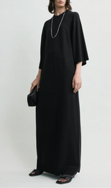Merino knit tee dress black