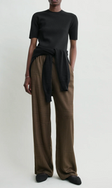 Monogram flannel pj bottoms dark brown