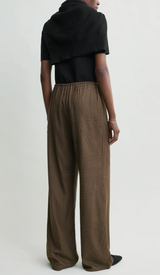 Monogram flannel pj bottoms dark brown