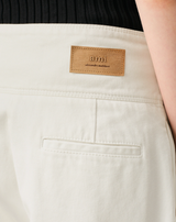 WHITE COTTON WRAPPED BELTED BALLON FIT JEANS