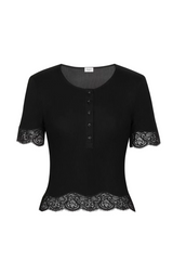 LACED T-SHIRT IN RIBBED SILK JERSEY