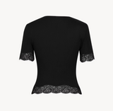 LACED T-SHIRT IN RIBBED SILK JERSEY