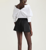 Slashed shirt in poplin