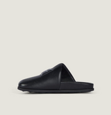 Label flat mules in nappa leather