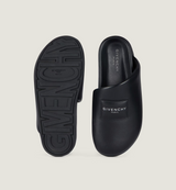 Label flat mules in nappa leather