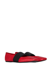 Sliced Square ballerinas in textured-effect leather
