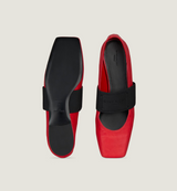 Sliced Square ballerinas in textured-effect leather