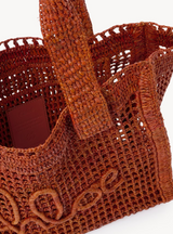 SUMMER BANANA EAST-WEST TOTE BAG IN RAFFIA