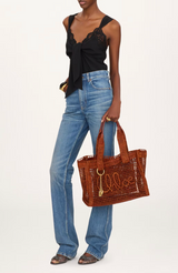 SUMMER BANANA EAST-WEST TOTE BAG IN RAFFIA