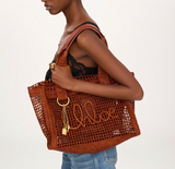 SUMMER BANANA EAST-WEST TOTE BAG IN RAFFIA