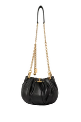 CHLOÉ PLISSÉ SHOULDER BAG WITH CHAIN IN PLEATED LEATHER