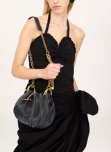 CHLOÉ PLISSÉ SHOULDER BAG WITH CHAIN IN PLEATED LEATHER