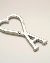 SILVER METAL AMI DE COEUR HOOK KEYRING