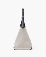 THE LEATHER-TRIM CANVAS BELTED SACK BAG