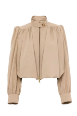 GATHERED BOULE JACKET IN COTTON CANVAS
