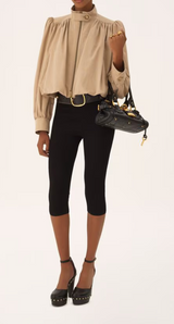 GATHERED BOULE JACKET IN COTTON CANVAS