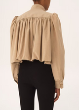 GATHERED BOULE JACKET IN COTTON CANVAS