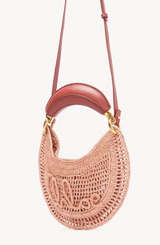MINI SUMMER BANANA HOBO BAG WITH STRAP IN RAFFIA
