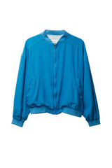 Silk Poplin Zip Blouson