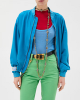 Silk Poplin Zip Blouson