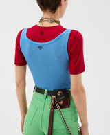 Embroidered Ribbed Wool Tank Top